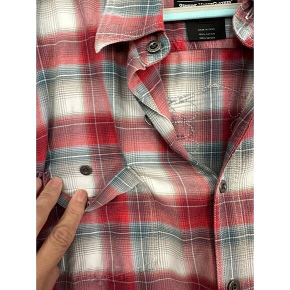 Harley Davidson Men's Red Plaid Short Sleeve Button Down Shirt 2XL - Picture 4 of 8